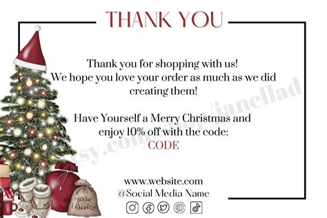 Buy Set Of 3 Christmas Holiday Thank You Card Small Business Thank