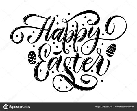 Happy Easter Lettering Modern Calligraphy Style Hand Written — Stock