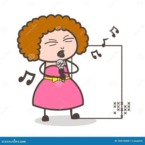 Lady Singer Singing Vector Illustration Stock Illustration Illustration Of Doodle Music