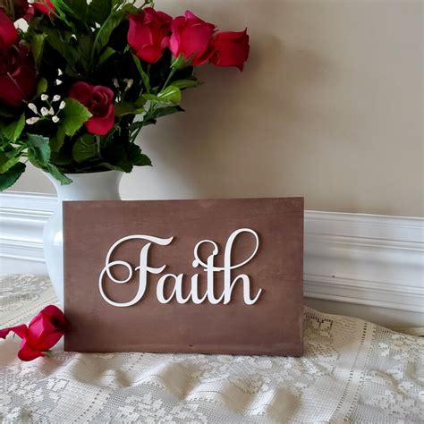 Faith Sign Faith Word Wall Art Religious Decor Etsy