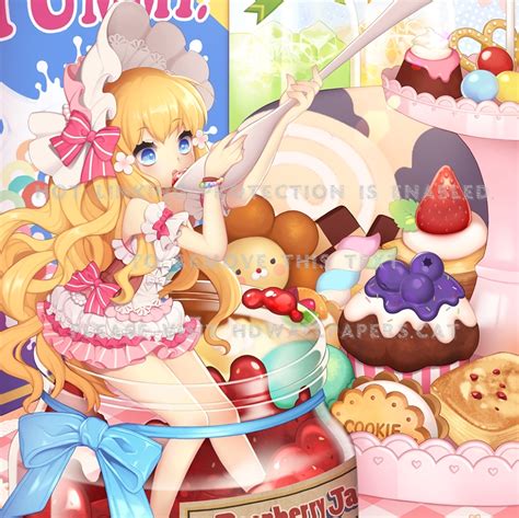 Yummy Kawaii Sweet Food Anime Girl Eating Hd Wallpaper