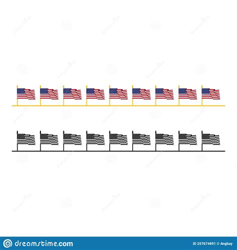 Usa Flag Web Bar Stock Vector Illustration Of Unique 257674891
