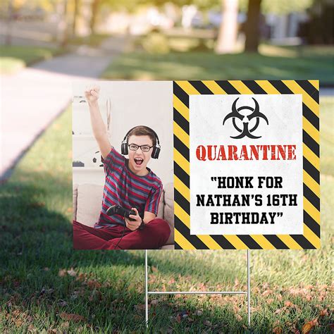 Since it's likely that you'll miss out on decorating the inside of your house for a birthday bash, try. Custom Quarantine Party Photo Yard Sign, 22in x 15in ...