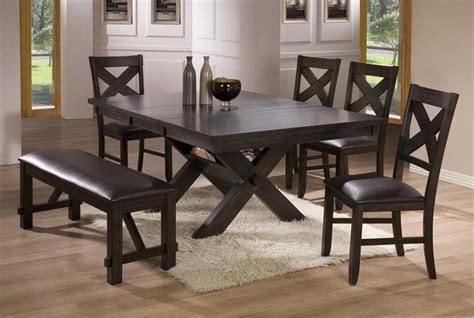 This one has round shape, wooden structure and is suitable with eight seats around. Dining Room Tables with Benches - HomesFeed