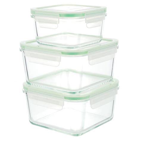 Kinetic Go Green Glassworks Series Square Oven Safe Glass 3 Container Food Storage Set Wayfair