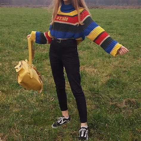Weirdo Knitted Striped Jumper | Aesthetic clothes, Retro outfits, Artsy ...