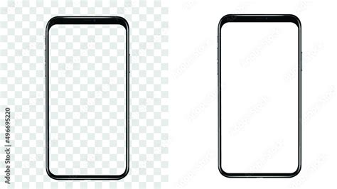 Mobile Phone Mockup Isolated Of Smartphone With Blank Screen Isolated