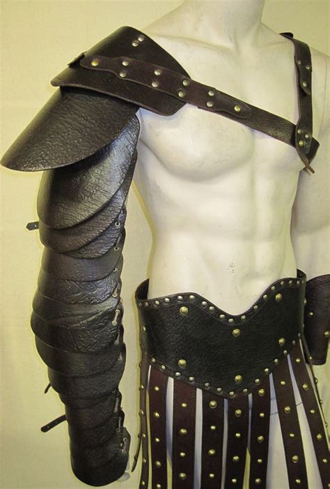 Leather Armor Spartacus Gladiator Manica Full Arm Etsy