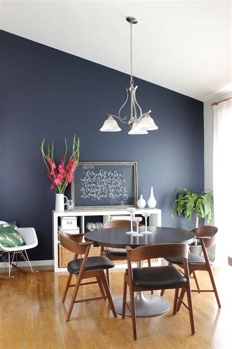 Dining Room Makeover Saffron Avenue Blue Accent Wall