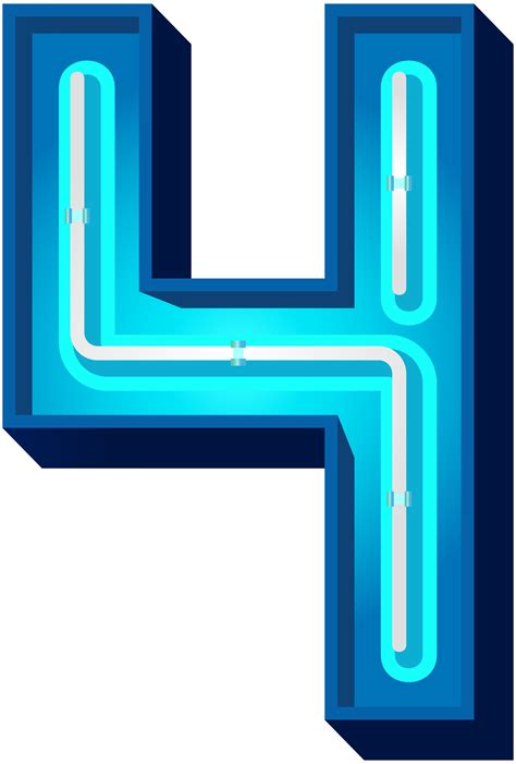 Number Four Blue Neon Png Clip Art Image Gallery Free Nude Porn Photos