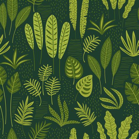 Abstract Seamless Pattern With Tropical Leaves 276382 Vector Art At