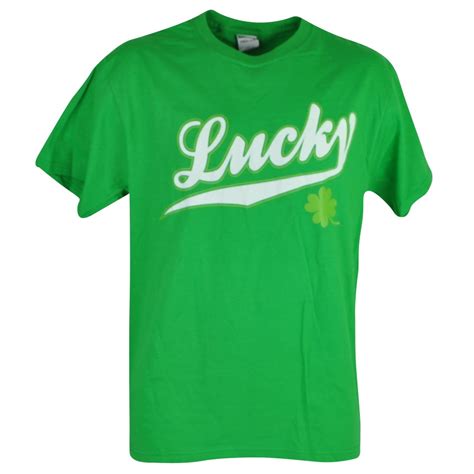 Saint St Patricks Day Classic Lucky Script Clover Green Tee Shirt Tshirt Xlarge