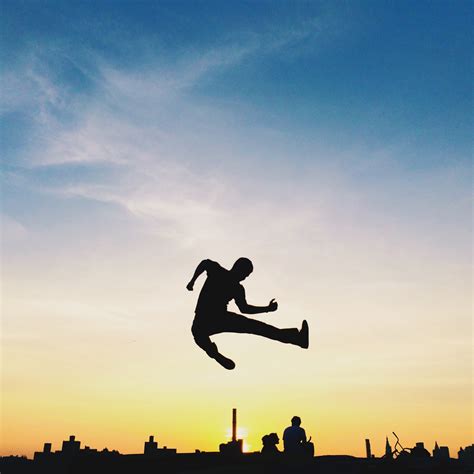 Free Images Silhouette Person People Sky Sunset Morning Jump