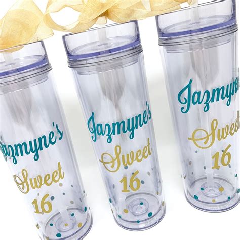 Sweet 16 Birthday Tumbler Favors Sweet 16 Party Ideas Etsy