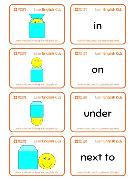 Flashcards Prepositions Of Placepdf