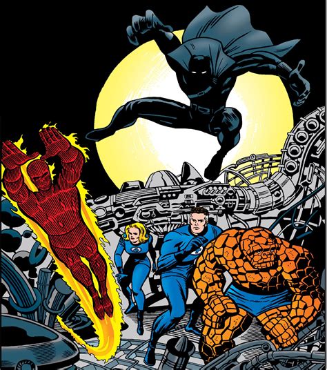 Fantastic Four Vs The Black Panther Comic Books Art Comic Book Cover