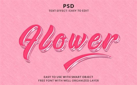 Premium Psd Flower 3d Editable Photoshop Text Effect Style With