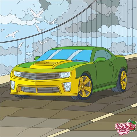 A Cartoon Camaro 😂 Camaro Happy Colors Vehicles