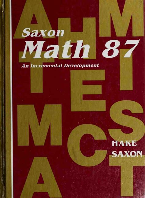 Saxon Math 87 An Incremental Development By Stephen Hake Goodreads