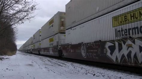 Heavy Snow Fall And Winter Trains On The Norfolk Southern Harrisburg