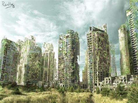 Nice Green City Futuristic Illustration Matte Painting Sci Fi