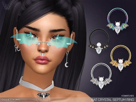Bat Crystal Septum Nose Ring By Feyona At Tsr Sims 4 Updates