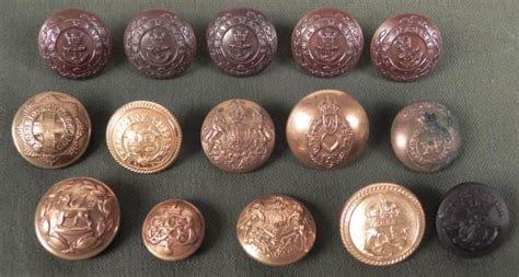 15 Vintage British Military Button Collectionmaker Mkd