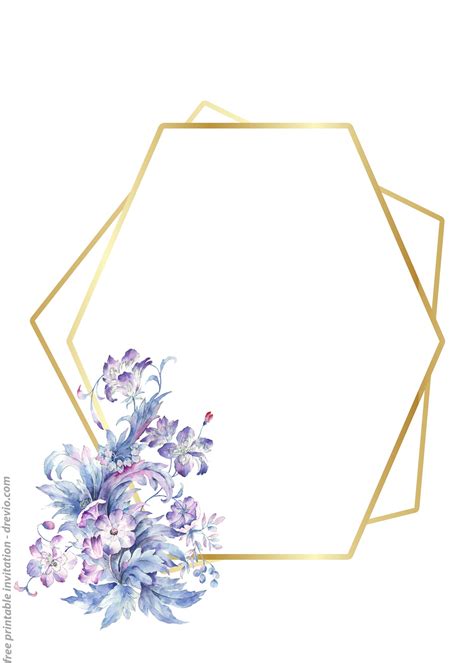 The designs for this template contain basic to advanced designs, but like the other templates, you can also alter the design by adding your own. FREE Printable Golden Floral Frame Invitation Templates | FREE Printable Birthday Invitation ...