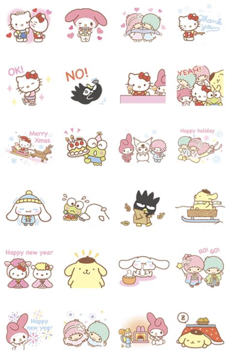 Sanrio Characters Happy Winter Free Printable Stickers Custom Stickers