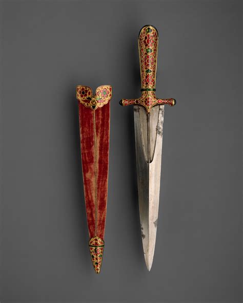 Dagger With Intricately Engraved Scabbard And Hilt Mughal India 1605