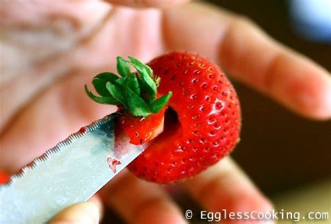 How To Hull A Strawberry Step By Step Pictures Eggless Cooking