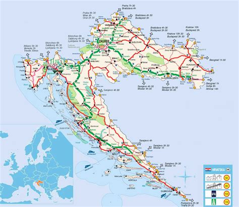 Croatia vacation map presenting you over 2000 km of indented coast with over 1200 islands and with the most picturesque mountain ranges in the background. Maps of Croatia | Map Library | Maps of the World