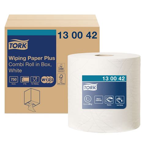 Cjs Portsmouth Ltd Tork 130042 W3 Wiping Paper Plus Combi Roll 2 Ply 255m