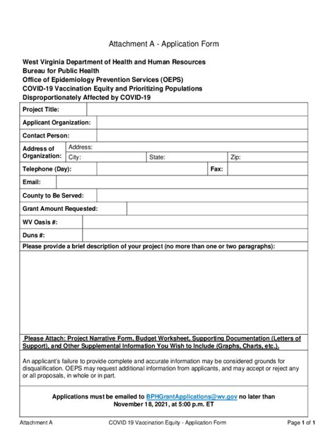 Fillable Online Dhhr Wv Attachment A Application Form Fax Email Print Pdffiller