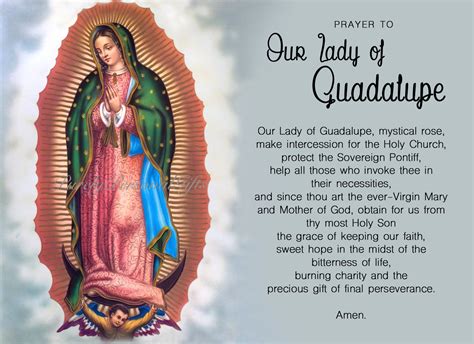 Our Lady Of Guadalupe Prayer Card Nuestra Senora De Etsy
