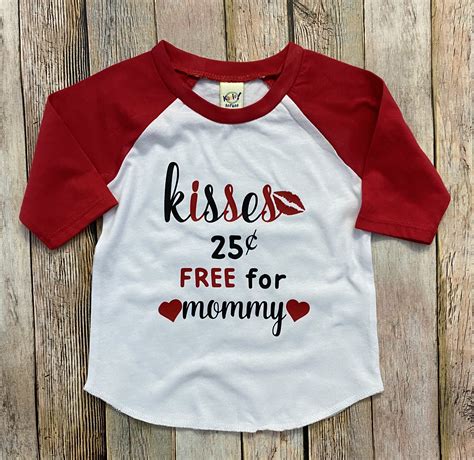 Cute Valentines Day Shirt For Toddler Kisses Free For Mommy Etsy
