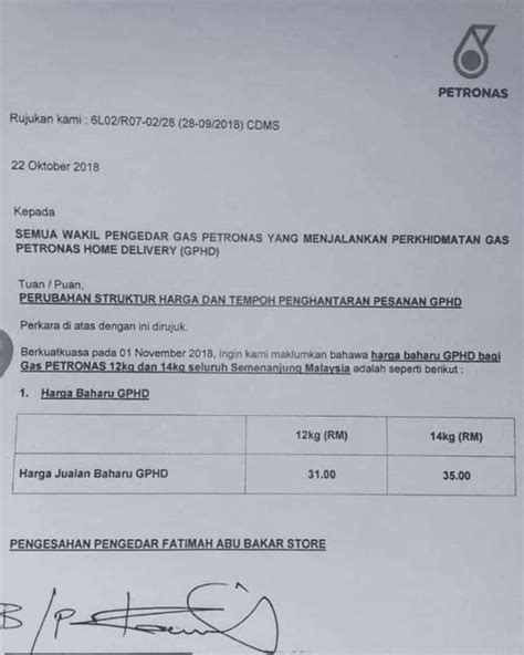 Pak wacik baru terima suratnya tanggal 2 januari. Harga Gas Memasak Terkini 2018 Di Malaysia - Harga Minyak