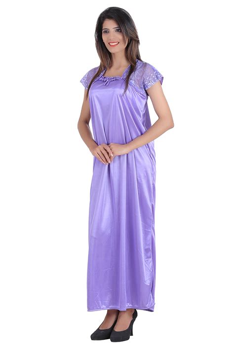 Buy Glossia Purple Satin Nighty And Night Gowns Online ₹399 From Shopclues