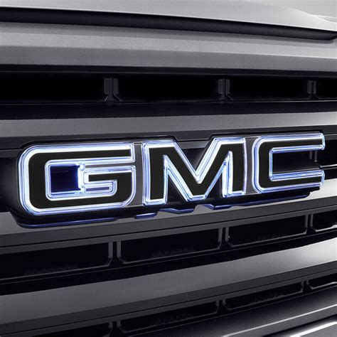 2019 2022 Gmc Sierra Illuminated Front Grille Emblem 84741559 Black Oem