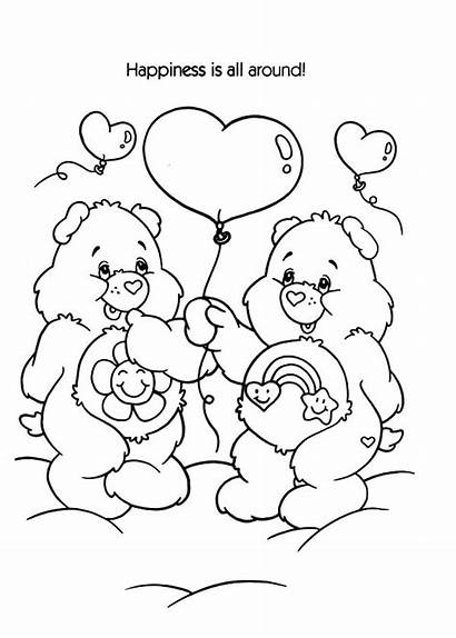 Coloring Care Pages Bears Happiness Around Bear