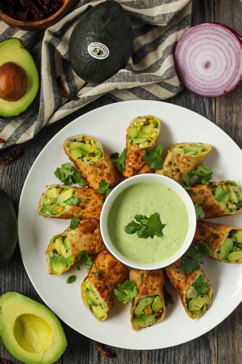 Crispy Avocado Egg Rolls With Avocado Ranch Dipping Sauce Recipe Cart