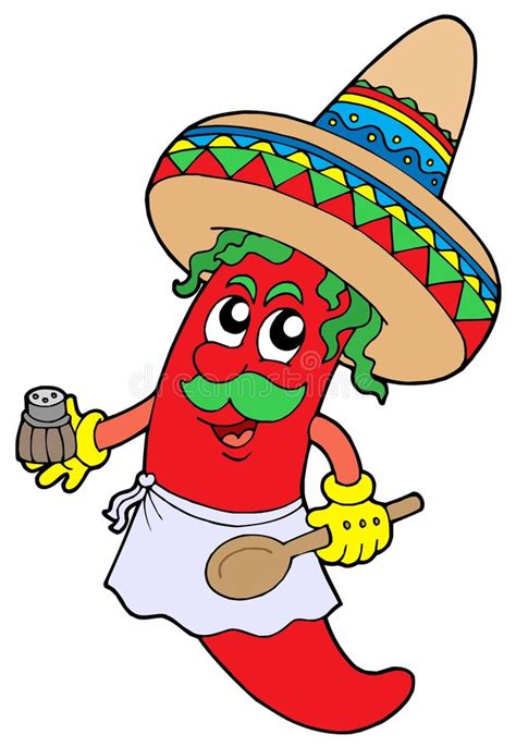 Mexican Chilli Chef Stock Vector Illustration Of