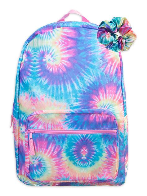 Bioworld Rainbow Tie Dye 17 Backpack W Matching Scrunchie Walmart
