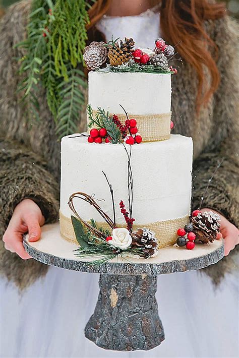 18 Fabulous Winter Wedding Cakes We Adore See More Winter Wedding