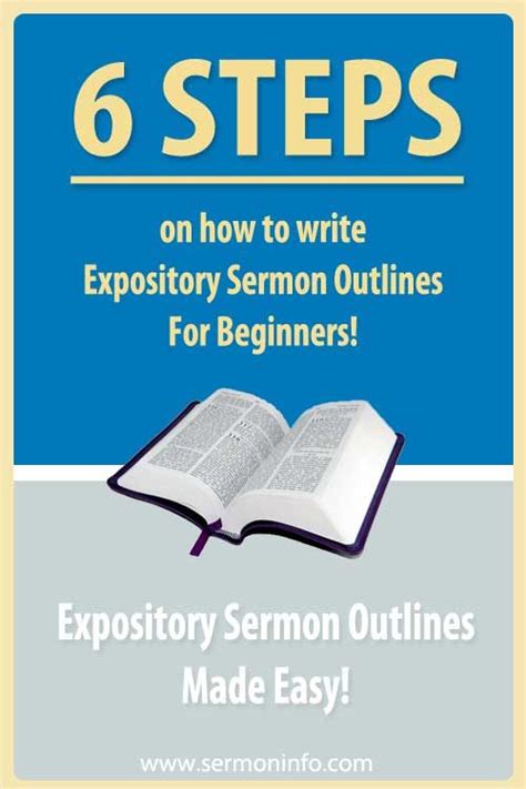 On day one we looked at strategy and your long term planning, then we showed you how to dig deep this is how you add your personal style to your sermon. How To Write Expository Sermon Outlines For Beginners ...