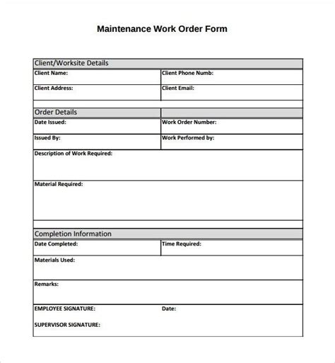 Free download professional editable maintenance quotation excel template to make your work easier. 40+ Work Order Template Free Download [WORD, EXCEL, PDF ...