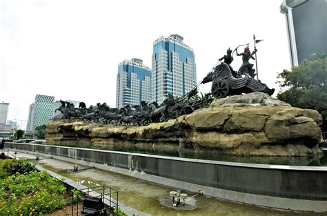 Arjuna Krisna Statue At Jalan Merdeka West Roundabout Central Jakarta