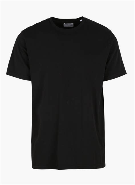 round neck organic cotton t shirt deep black colorful standard men place des tendances