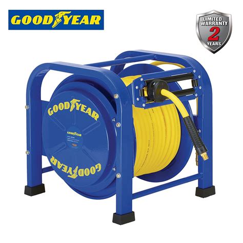 Goodyear Spring Driven Steel Retractable Hose Reel 3 8 In X 100 Ft