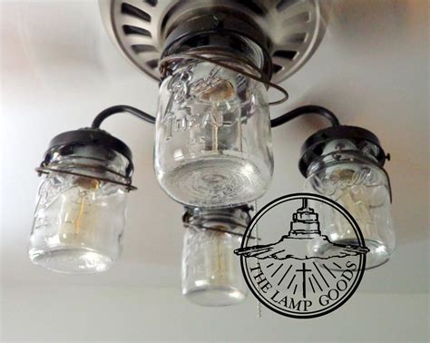 Mason Jar Ceiling Fan Light Kit Only With Vintage Pints